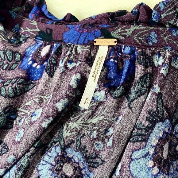 Free People Magic Mystery Tunic Dress Purple Electric Blue $108 Wine Small - Picture 7 of 9